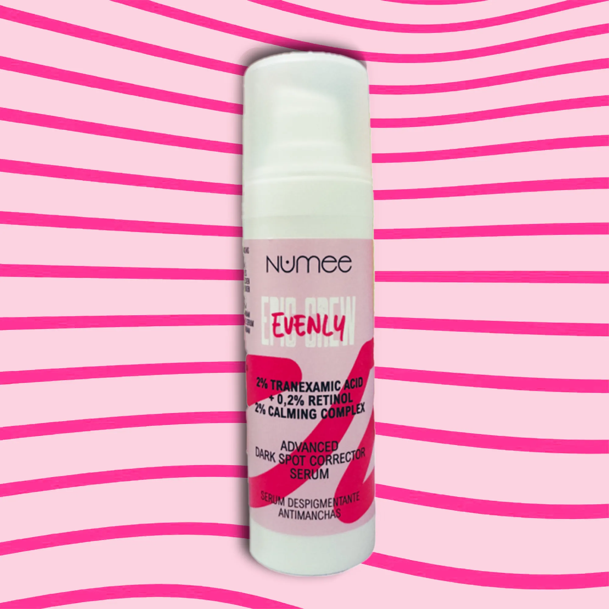 EVENLY-PRIMERA-IMAGEN-.webp Numee - Epic Crew Evenly Dark Spot Corrector Serum 2% TRANEXAMIC ACID + 0.2% RETINOL - Image 1