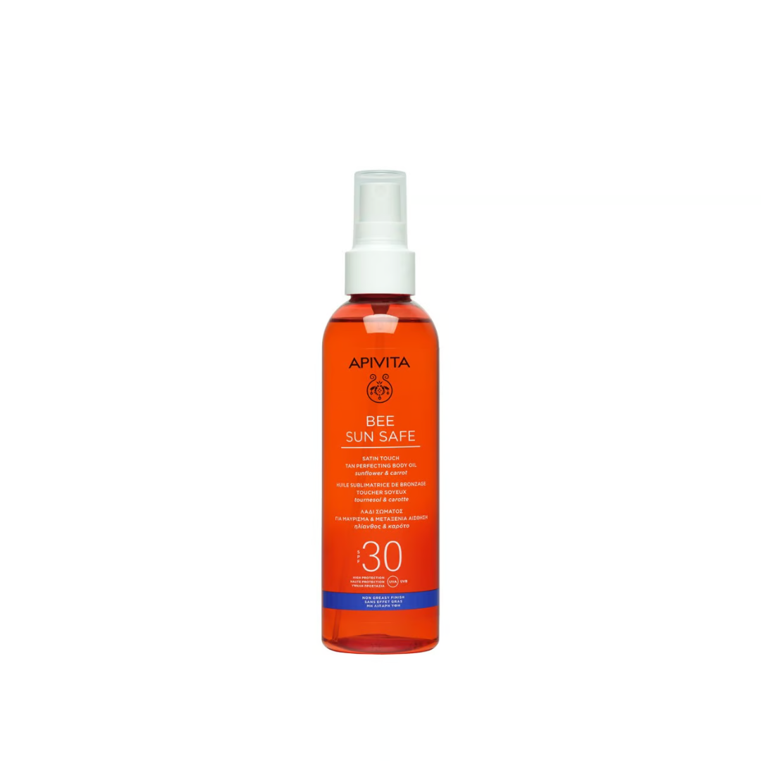 Untitled-design-46.png Apivita - Bee Sun Safe Satin Touch | Tan Perfecting Body Oil SPF30 200ml - Image 1