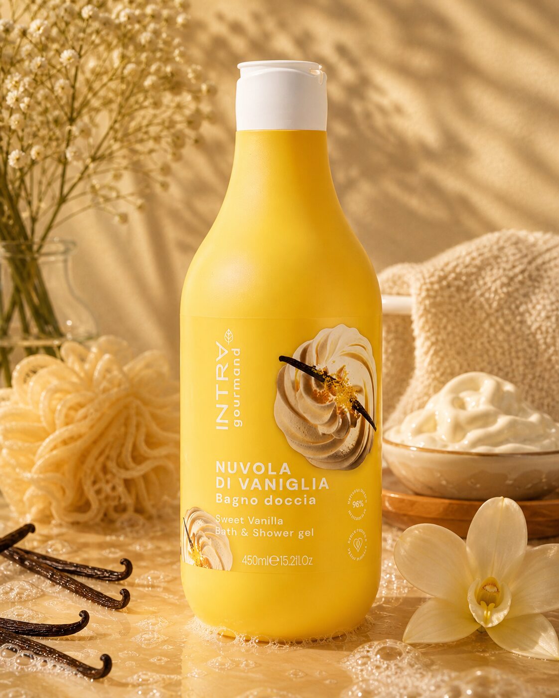 --- Intra – Sweet Vanilla Bath & Shower Gel - Image 1