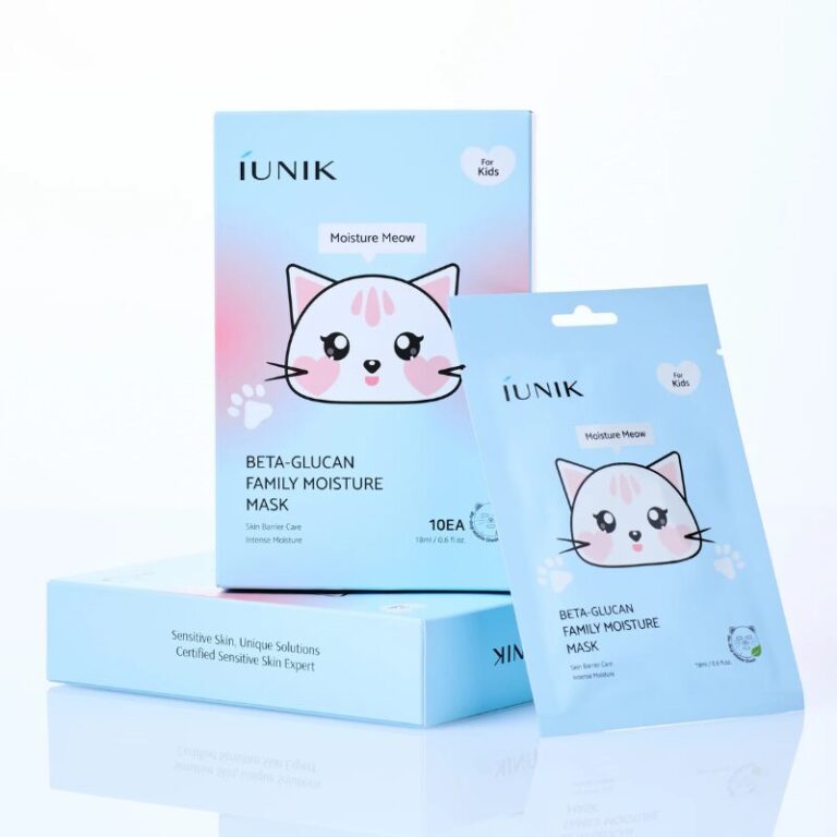 iunik beta glucan family moisture sheet mask for kids