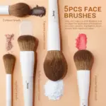 Jessup - Luxury Light Gray Comprehensive Eye and Face Brush Set 14pcs T329 - Image 5