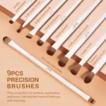 Jessup - Luxury Light Gray Comprehensive Eye and Face Brush Set 14pcs T329 - Image 4