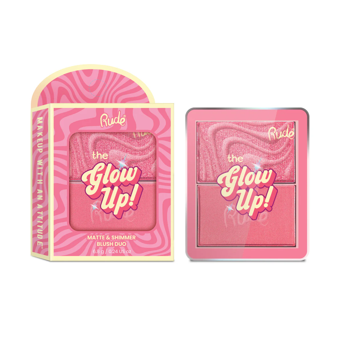 Pink_Aura-38935_THE_GLOW_UP_BLUSH_DUO_1200x Rude Cosmetics - The Glow Up! Matte & Shimmer Blush Duo - Image 1