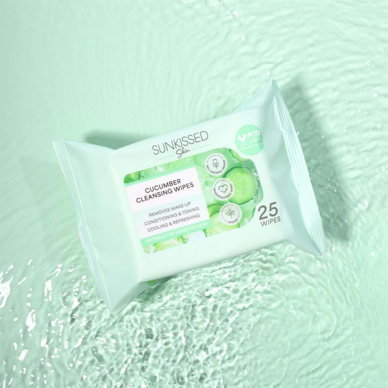 tumbnail_5e5b2d26-e43b-48df-9c1a-f483dd65f64c Sunkissed - Skin Cucumber Cleansing Wipes 25 Wipes - Image 1